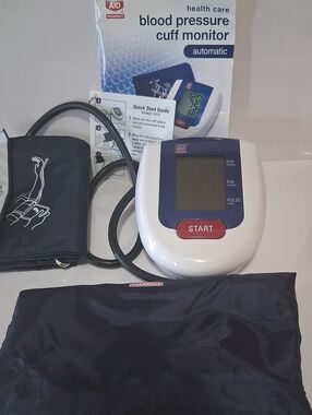 Health Care Blood Pressure Cuff Monitor - White and Blue